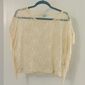 Forever 21 Lace/Fringe Top